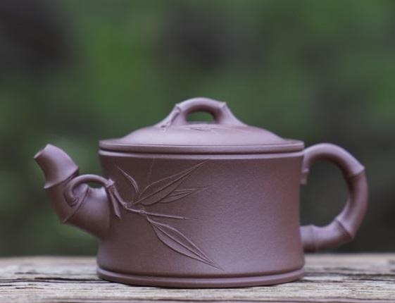 Yixing Purple Clay Teapot Handmade Bamboo Xishi Teapot Filter