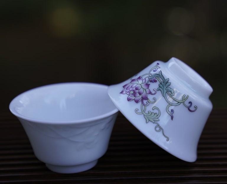 Chinese porcelain tea top cups