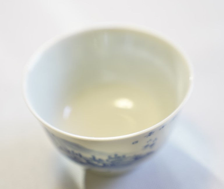 Artisan Jingdezhen Porcelain Tea Bowl Shan Shui Landscape