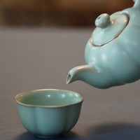 Ru Kiln Tall White Drip Glaze Ceramic Teacup - Seven Cups