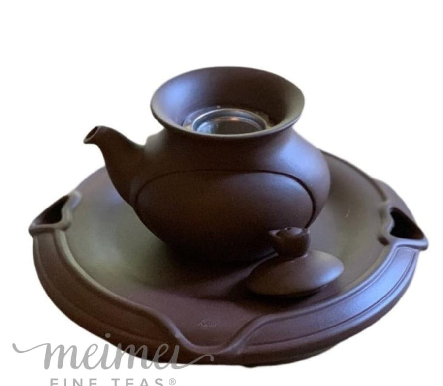 Eight-piece Yixing Clay Teapot Set Catharanthus Roseus Flower