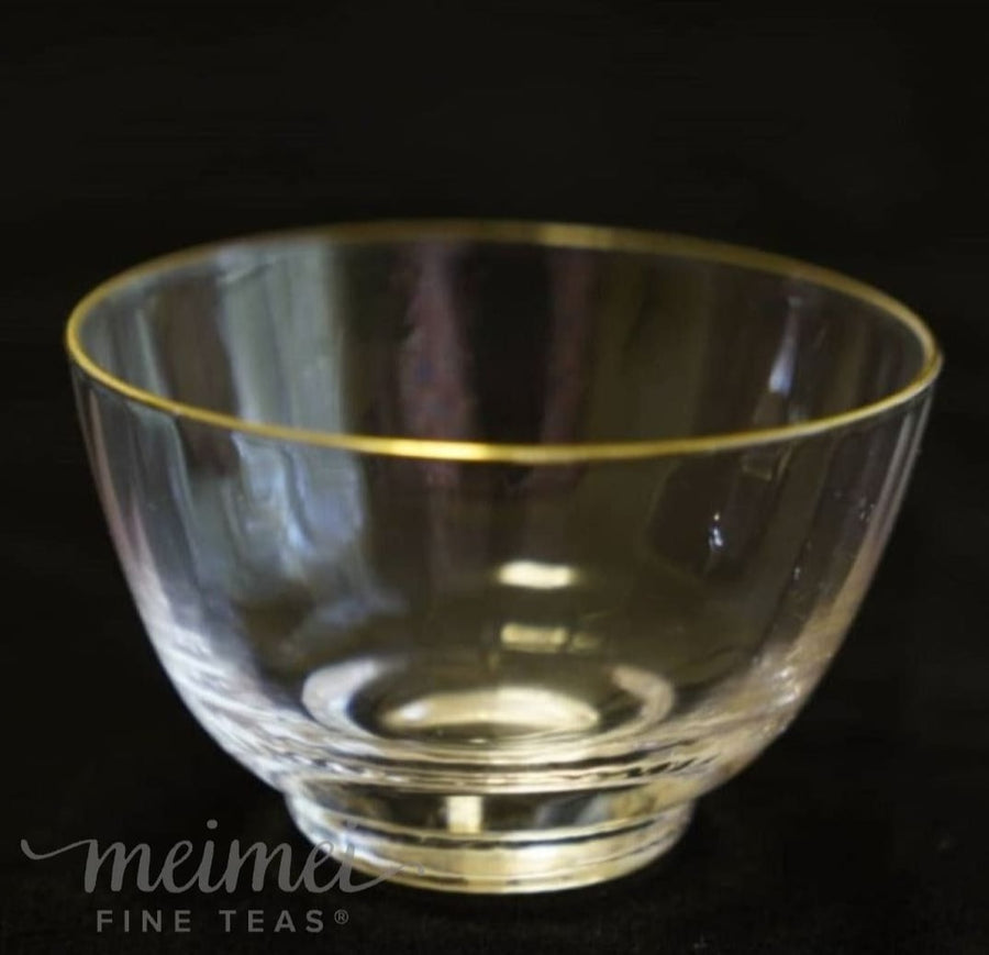 Gold Rimmer Glass Tea Cup